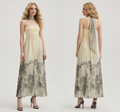 Vintage Bloom Strapless Maxi Dress