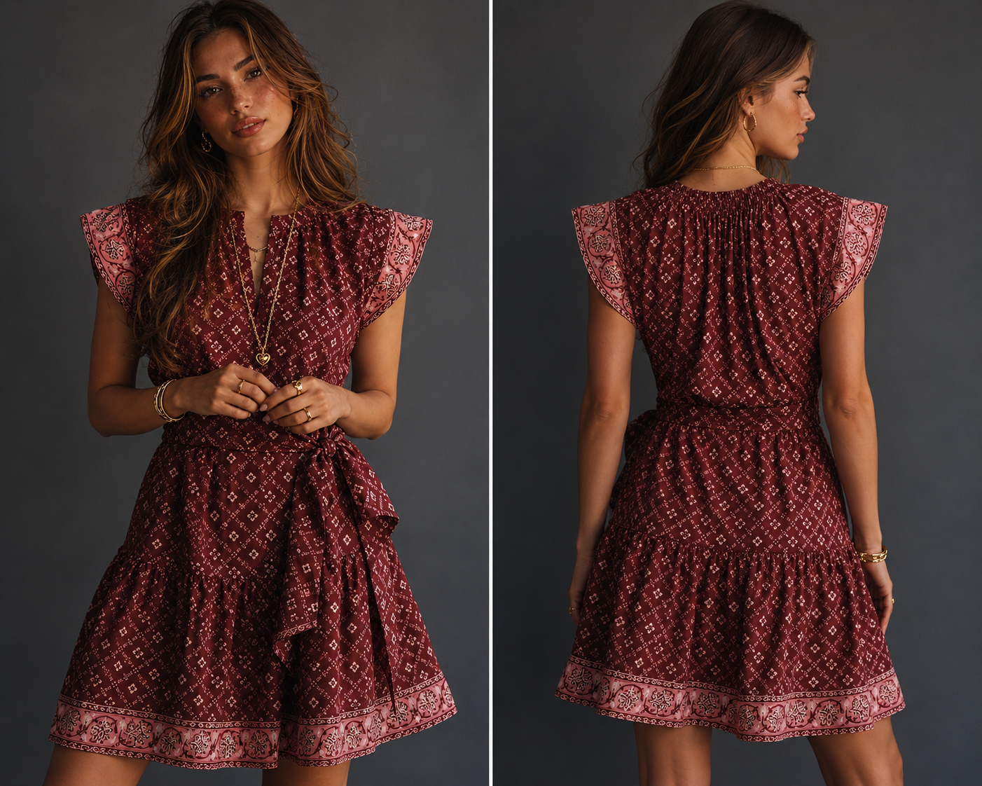 Rails Printed Ruffle Mini Dress