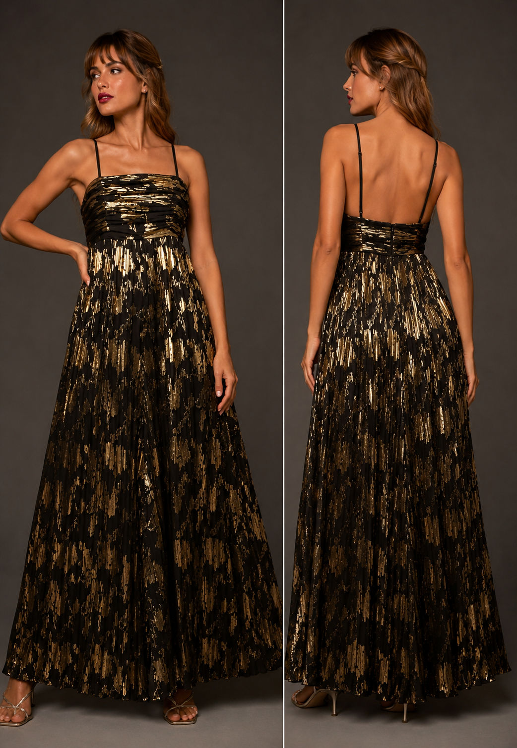 Hutch Metallic Sleeveless Maxi Dress Size Medium(M)